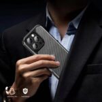 For iPhone 16 Plus iPAKY Pioneer Series Carbon Fiber PC+TPU Phone Case(Black) - Image 8