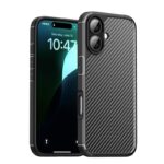 For iPhone 16 iPAKY Pioneer Series Carbon Fiber PC+TPU Phone Case(Black)