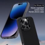 For iPhone 16 Pro Max iPAKY Star Lord Series Carbon Fiber Textured Oil Spray PC+TPU Phone Case(Black) - Image 3