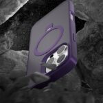 For iPhone 17 Pro Kalebol Frosted MagSafe Holder PC Phone Case(Black) - Image 2