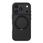 For iPhone 17 Pro Kalebol Frosted MagSafe Holder Acrylic Hybrid TPU Phone Case(Black)