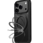 For iPhone 17 Pro Kalebol Frosted MagSafe Holder Acrylic Hybrid TPU Phone Case(Black) - Image 3