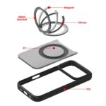 For iPhone 17 Pro Kalebol Frosted MagSafe Holder Acrylic Hybrid TPU Phone Case(Black) - Image 7