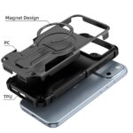 For iPhone 17 Pro Max Armor Magsafe Holder PC Hybrid TPU Phone Case(Black) - Image 3