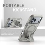 For iPhone 17 Pro Max Armor Magsafe Holder PC Hybrid TPU Phone Case(Grey) - Image 5