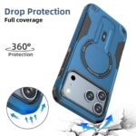 For iPhone 17 Pro Max Armor Magsafe Holder PC Hybrid TPU Phone Case(Dark Blue) - Image 2