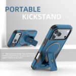 For iPhone 17 Pro Max Armor Magsafe Holder PC Hybrid TPU Phone Case(Dark Blue) - Image 5