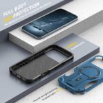 For iPhone 17 Pro Max Armor Magsafe Holder PC Hybrid TPU Phone Case(Dark Blue) - Image 6