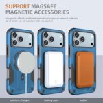 For iPhone 17 Pro Max Armor Magsafe Holder PC Hybrid TPU Phone Case(Dark Blue) - Image 7