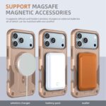 For iPhone 17 Pro Max Armor Magsafe Holder PC Hybrid TPU Phone Case(Desert Gold) - Image 7