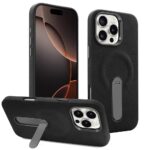 For iPhone 16 Pro VIETAO Suede MagSafe PU Leather Phone Case with Holder(Black)