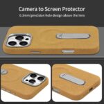 For iPhone 16 Pro VIETAO Suede MagSafe PU Leather Phone Case with Holder(Light Brown) - Image 7