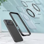 For iPhone 17 Pro kalebol MagSafe Metal Ring Holder Phone Case(Black) - Image 4