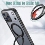 For iPhone 17 Pro kalebol MagSafe Metal Ring Holder Phone Case(Black) - Image 6