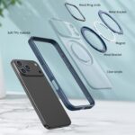 For iPhone 17 Pro kalebol MagSafe Metal Ring Holder Phone Case(Blue) - Image 4