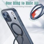 For iPhone 17 Pro kalebol MagSafe Metal Ring Holder Phone Case(Blue) - Image 6