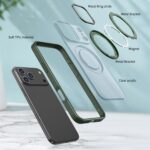 For iPhone 17 Pro kalebol MagSafe Metal Ring Holder Phone Case(Green) - Image 4