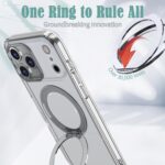 For iPhone 17 Pro kalebol MagSafe Metal Ring Holder Phone Case(Transparent) - Image 6