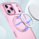 For iPhone 17 Pro kalebol MagSafe Metal Ring Holder Phone Case(Pink) - Image 2