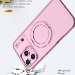 For iPhone 17 Pro kalebol MagSafe Metal Ring Holder Phone Case(Pink) - Image 3