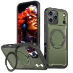 For iPhone 17 Pro kalebol Metal 360 Degree Rotation Holder MagSafe Phone Case(Green)