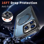 For iPhone 16 Pro kalebol Metal 360 Degree Rotation Holder MagSafe Phone Case(Navy Blue) - Image 3