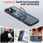 For iPhone 16 Pro kalebol Metal 360 Degree Rotation Holder MagSafe Phone Case(Navy Blue) - Image 5