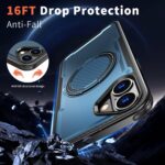 For iPhone 16 Plus kalebol Metal 360 Degree Rotation Holder MagSafe Phone Case(Navy Blue) - Image 3