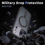 For iPhone 17 Pro kalebol Honeycomb Cooling MagSafe Holder Phone Case(Black) - Image 3