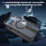 For iPhone 17 Pro kalebol Honeycomb Cooling MagSafe Holder Phone Case(Black) - Image 7