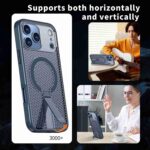 For iPhone 17 Pro kalebol Honeycomb Cooling MagSafe Holder Phone Case(Blue) - Image 6