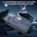 For iPhone 17 Pro kalebol Honeycomb Cooling MagSafe Holder Phone Case(Blue) - Image 7