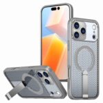 For iPhone 17 Pro kalebol Honeycomb Cooling MagSafe Holder Phone Case(Titanium Grey)
