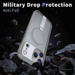 For iPhone 17 Pro kalebol Honeycomb Cooling MagSafe Holder Phone Case(Titanium Grey) - Image 3