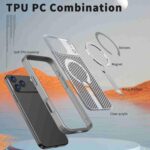 For iPhone 17 Pro kalebol Honeycomb Cooling MagSafe Holder Phone Case(Titanium Grey) - Image 5