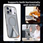 For iPhone 17 Pro kalebol Honeycomb Cooling MagSafe Holder Phone Case(Titanium Grey) - Image 6