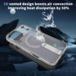 For iPhone 17 Pro kalebol Honeycomb Cooling MagSafe Holder Phone Case(Titanium Grey) - Image 7