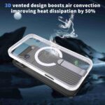 For iPhone 17 Pro kalebol Honeycomb Cooling MagSafe Holder Phone Case(Frosted Transparent) - Image 7