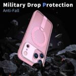 For iPhone 17 Pro kalebol Honeycomb Cooling MagSafe Holder Phone Case(Pink) - Image 3