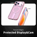 For iPhone 17 Pro kalebol Honeycomb Cooling MagSafe Holder Phone Case(Pink) - Image 4