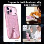 For iPhone 17 Pro kalebol Honeycomb Cooling MagSafe Holder Phone Case(Pink) - Image 6