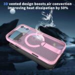 For iPhone 17 Pro kalebol Honeycomb Cooling MagSafe Holder Phone Case(Pink) - Image 7