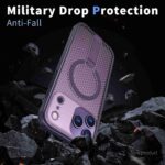 For iPhone 17 Pro kalebol Honeycomb Cooling MagSafe Holder Phone Case(Purple) - Image 3