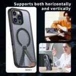 For iPhone 16 Pro kalebol Honeycomb Cooling MagSafe Holder Phone Case(Black) - Image 6