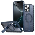 For iPhone 16 Pro kalebol Honeycomb Cooling MagSafe Holder Phone Case(Blue)