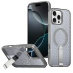 For iPhone 16 Pro kalebol Honeycomb Cooling MagSafe Holder Phone Case(Titanium Grey)