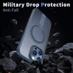 For iPhone 16 Plus kalebol Honeycomb Cooling MagSafe Holder Phone Case(Blue) - Image 3