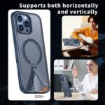 For iPhone 16 Plus kalebol Honeycomb Cooling MagSafe Holder Phone Case(Blue) - Image 6