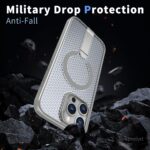 For iPhone 16 Plus kalebol Honeycomb Cooling MagSafe Holder Phone Case(Titanium Grey) - Image 3