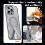 For iPhone 16 Plus kalebol Honeycomb Cooling MagSafe Holder Phone Case(Titanium Grey) - Image 6